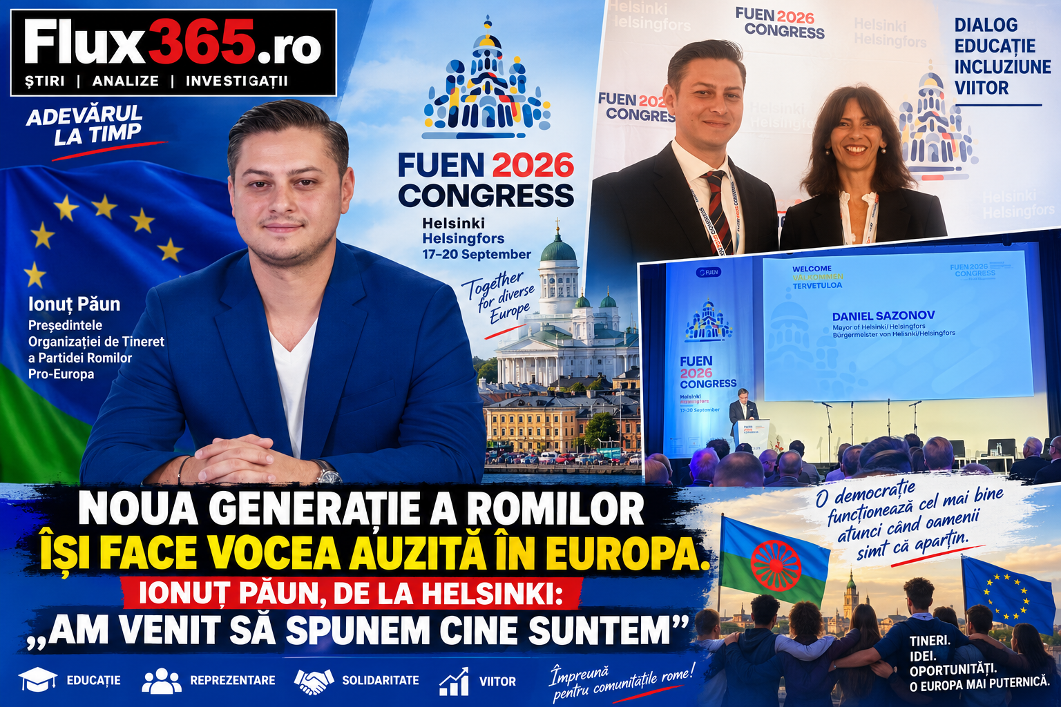 IONUȚ PĂUN PARIAZĂ PE EDUCAȚIE ȘI NOUA GENERAȚIE: TINERII ROMI, CONECTAȚI LA DIALOGUL EUROPEAN DE LA HELSINKI